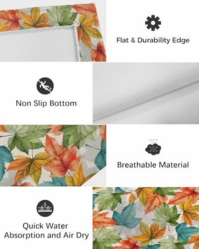 Tapis d'extérieur feuilles d'érable lavable et antidérapant pour balcon - 7