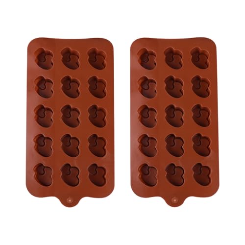 CLISPEED 2 Unidades Molde de Silicona para Chocolate Antiadherente, Fácil Desmoldado, Material Seguro para Repostería Casera y Uso Hogar Diseño Creativo y Color Marrón Color Aleatorio