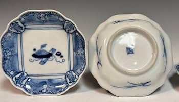 Amazon.co.jp: **古伊万里染付宝尽くし文小皿3客江戸時代（豆皿