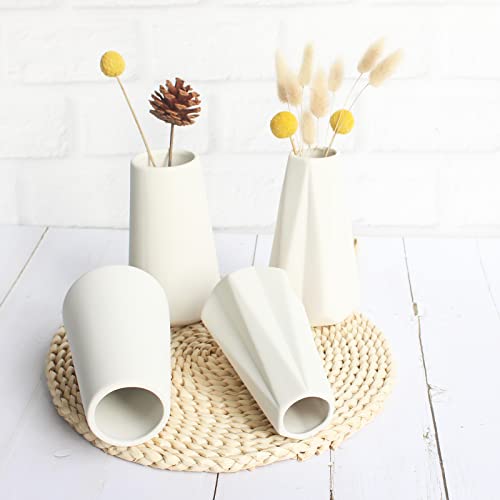 YANLING 6 Pack White Ceramic Vases for Home Decor, 6 Inch Modern Vases for Centerpieces Pampas Grass Table Vase, Boho Vases for Flowers Decor by YANLING - Image 7