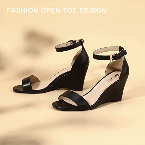 IDIFU Black Women's Classic Wedge Heels Sandals(Black 11) by IDIFU - Used condition - Image 5