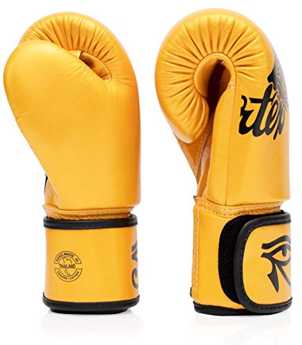 Image of Fairtex BGV1 Muay Thai Boxing Training Sparring Gloves for Men, Women, Kids| Premium Quality, Light Weight & Shock Absorbent 16 oz Boxing Gloves -Falcon Gold