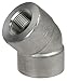 Elbow, 45 Deg, 1/2 in, 316 Stainless Steel