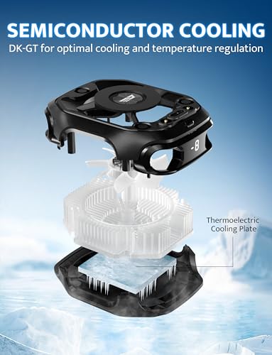 Image of darkFlash Magnetic Cell Phone Cooler for Gaming, Portable Phone Cooling Fan with Rechargeable Battery, Phone Radiator with RGB Light, Compatible with iPhone /Samsung /Android /iPad /Tablet (DK-GT)