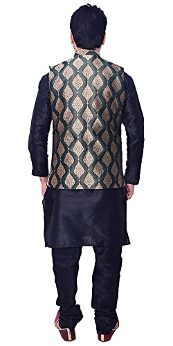 Image of Men's Silk Kurta Pajama Jacket /Waistcoat /Blazer Set