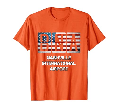 BNA Nashville Airport T-Shirt, Men, Orange, Large