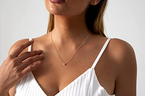 Kyerlyn CHO-02-DIAMOND BIG-GD Diamond Filled Cz Necklace 14K Gold Plated Handmade Cubic Zirconia Adjustable Solitaire Necklace Delicate Simple Jewelry Gift thumb #1