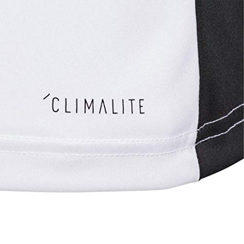 adidas Boys' Entrada 18 AEROREADY Primegreen Regular Fit Soccer Short Sleeve Jersey White-Black Medium