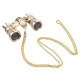 Opera Glasses for Women, 3X25 Mini Theater Binoculars with Gold Chain, Optical Lens Vision for Musical Concert, Equestrianism, Performance, Bird Watching, Outdoor