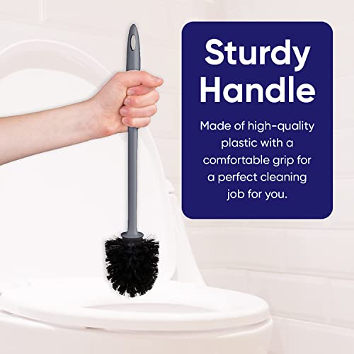 Image of Modern Toilet Brush and Holder, Grey Toilet Bowl Scrub Brush with Storage Caddy, Bathroom Cleaner. by Superio