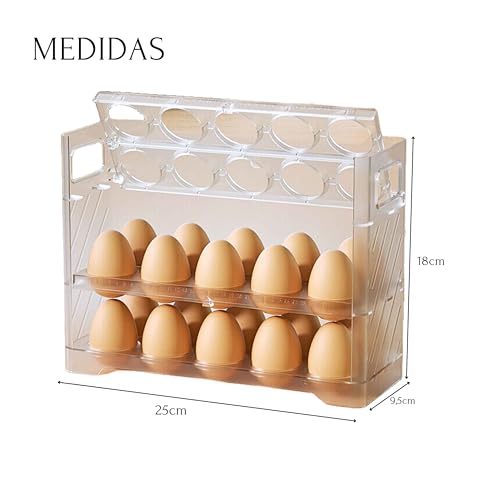 Organizador Suporte Para 30 Ovos Em Acrílico Otimiza Espaço Na Sua Geladeira Prático e Elegante (INC