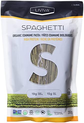 LIVIVA Organic Edamame Spaghetti, Plant-Based Protein Pasta, 7.05 Ounce (Pack of 6)