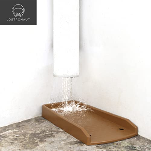 LOSTRONAUT 17 Inch Downspout Splash Block and Rain Gutter Extender - 4-Pack Downspout Diverter Attachment for Home Foundation and Landscape Protection - Includes 8 Hard Plastic Stakes, Brown by LOSTRONAUT - Image 6