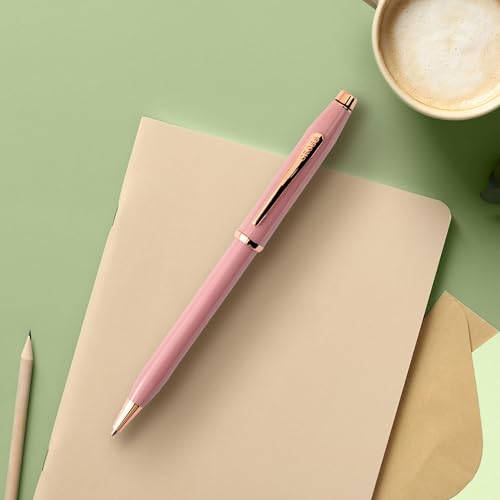 Image of Cross Century II Smoky Pink with Rose Gold Plated Appointments Refillable Ballpoint Pen - Medium Point, Black Ink, Presented in a Luxury Gift Box