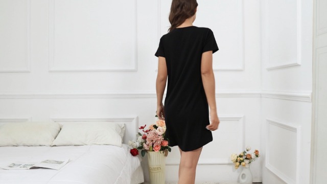 Camicia da Notte per Donna alla Sleepwear Moda con Scollo A V Camicia