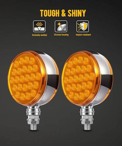 Amazon.com: Partsam: Double Face Round LED Pedestal Turn Signal Lights