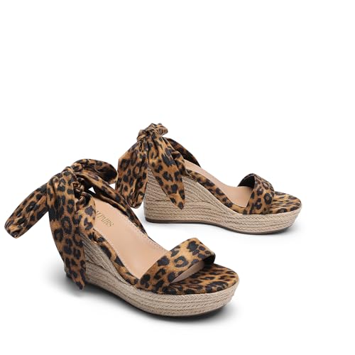 Image of DREAM PAIRS Women's Espadrille Wedge Sandals | Espadrilles wedges tie lace up sandals,Ankle strap platform dressy shoes,Comfortable open toe sandals
