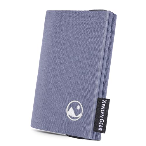 Image of Minimalist Slim Wallet for Men, Heavy Duty Ripstop Nylon Trifold Wallet, Water Resistant Durable Front Pocket Wallet with Elastic Band, Large Capacity, Includes 1 RFID Blocking Card, Grey