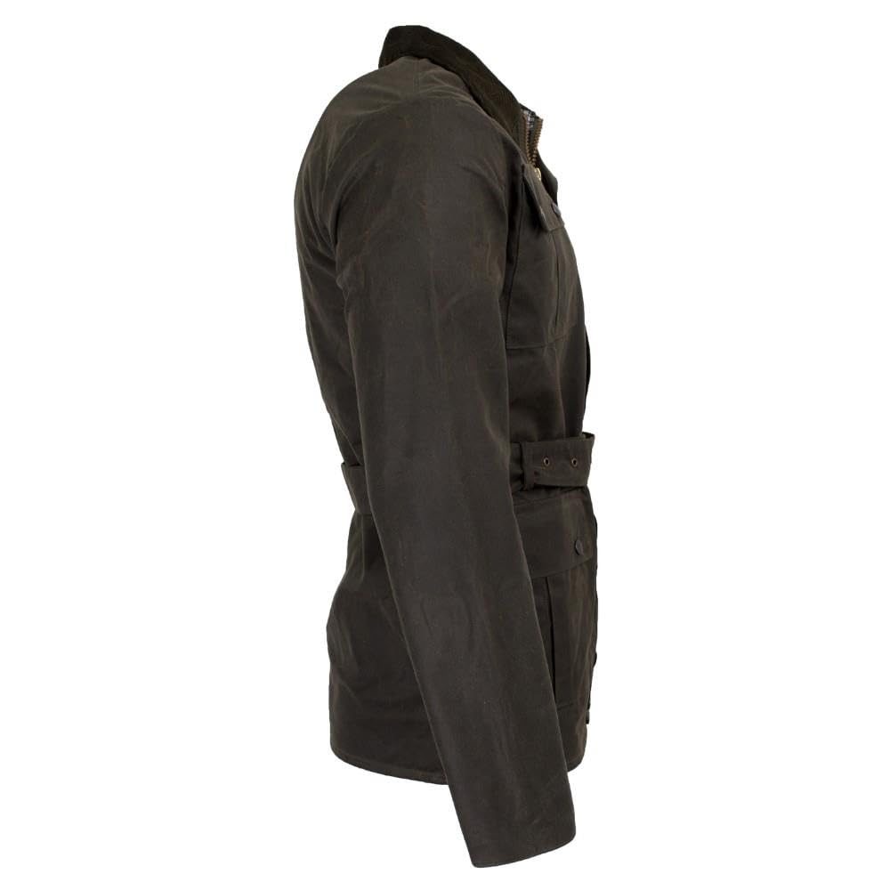 Walker and Hawkes - Grafton - Chaqueta de Estilo Motociclista para Hombre - Tejido Encerado Impermeable - con cinturón y 4 Bolsillos
