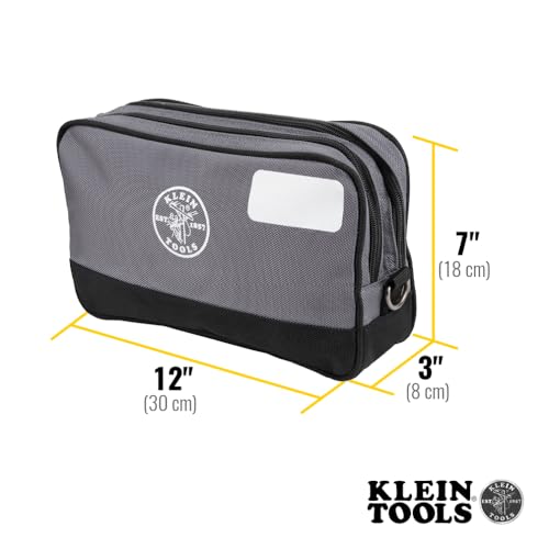 Klein Tools Tool Pouch, Dual Compartments, Heavy-Duty Tool Bag Organizer, Multipurpose Bag