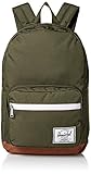 Schließfachschlaufe Herschel Unisex-Erwachsene Pop Quiz Multipurpose Backpack, Dunkeloliv/Sattelbraun, Classic 22L