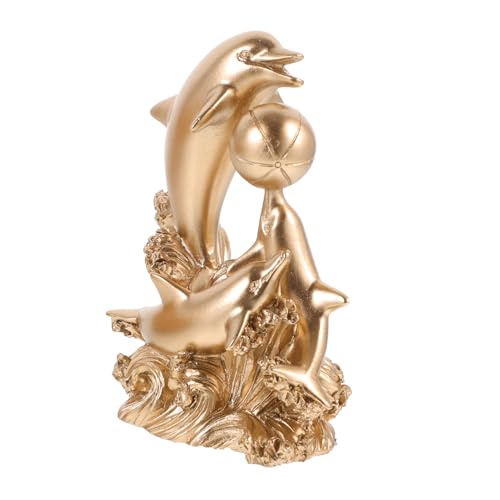 RORPOIR Figurine De Dauphin en Résine Sculpture Mini Statue De Dauphin Décoration Artisanale De Dauphin Ornement De Dauphin en Résine