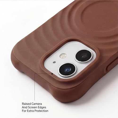 Image of amazon basics Shockproof Case for iPhone 11 | Ripple Pattern | Camera Protection | Protective Cover with Enhanced Grip & Wireless Charging Support - Brown