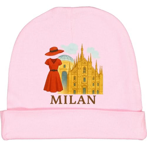 inktastic Milan Italy Fashion Travel Art Baby Beanie Hat Small Pink 47084