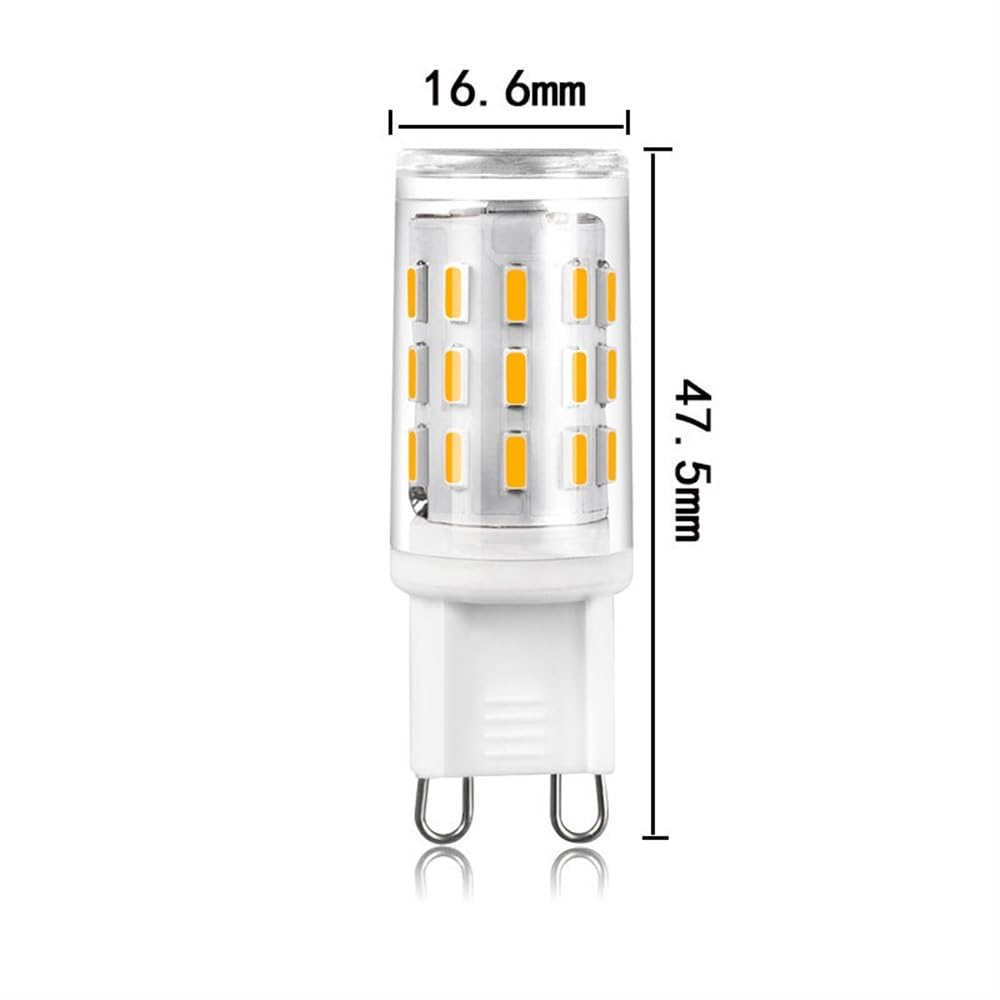 HongHeFu, Paquete de 20, bombilla LED de maíz AC220V G9 3W 33LED-4014SMD bombilla LED de maíz de cerámica sin parpadeo(Warm white)