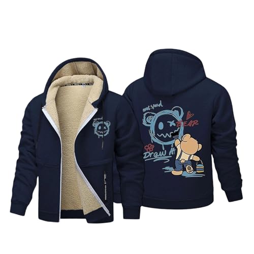 RUMAOZIA Sudadera para hombre forrada con capucha, chaqueta de