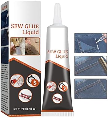 2023 New Sew Glue Liquid for All Fabrics, Cloth Repair Sew Glue, Instant Sew Glue Bonding Liquid, Quick Dry Multi Fabric Sew Glue, Fabric Glue for Clothing Permanent Washable (1PCS)