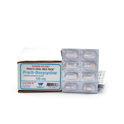 Wallcur Practi-Doxiciclina 100mg Dosis oral unitaria (48 Tabletas) – Producto simulado para la...