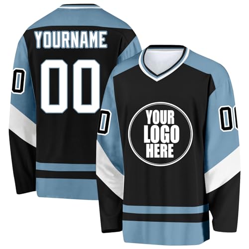 Hockey-Trikot, personalisierbar, Eishockey für Herren, Damen, Kinder, individuelle Namensnummer, Logo, Trainingstrikot für Fans, F, Einheitsgröße