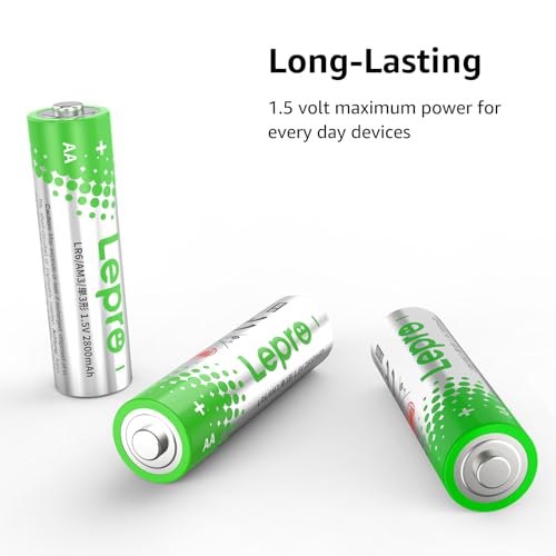 Lepro AA Batteries 48 Pack (Reclosable Packaging) - 1.5V Alkaline Double A Batteries with 2800mAh Max Long-Lasting Power, Leak-Proof & Corrosion-Resistant, Ideal for Home & Office Devices by Lepro - Image 2