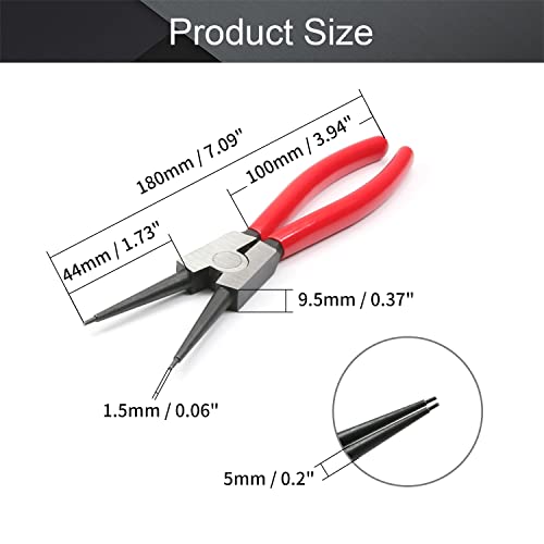 Utoolmart External Snap Ring Pliers 7 Inch Straight Retaining Ring Pliers Precision Circlip Pliers 1Pcs #TOP1