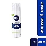 NIVEA MEN Skin Sensible Foam do golenia (200 ml), krem do golenia wzbogacony rumiankiem i oczarem wirginijskim, pielęgnacja golenia 0% alkoholu dla mężczyzn