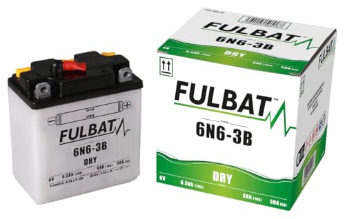 6N6-3B Fulbat batterie moto 6V 6Ah de qualité supérieure pour collection