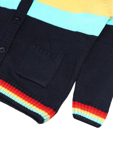 Image of CHKOKKO Boys Woolen Round Neck Sweaters Winter Sweatshirts Navy Blue 4Years-5Years