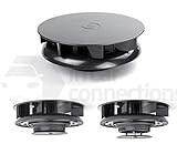  ICC Pequeño Perfil bajo Rotativo Techo Vent para Vans Buses \' - Negro - Viento Impulsada Giratorio Respirador