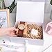JOHOUSE White Gift Boxes, 10.5x7.5x3.1 inches Magnetic Closure Collapsible Gift Box with Ribbon Card Envelope White for Wedding Presents Birthday Party Bridesmaid Proposal Gifts