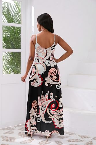 Image of vunahzma Womens Casual Fashion Sleeveless Plus Size Loose Long Sexy Maxi Dress with Pockets