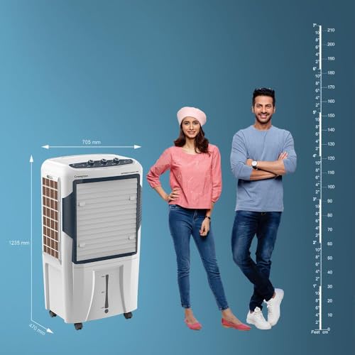 Image of Crompton Optimus Comfort 80L Desert Air Cooler for Home | Honeycomb Pads | 5500 m3 /hr Air Delivery | Humidity Control | Everlast Pump | Low Noise | Auto Fill | White (80 Liter)