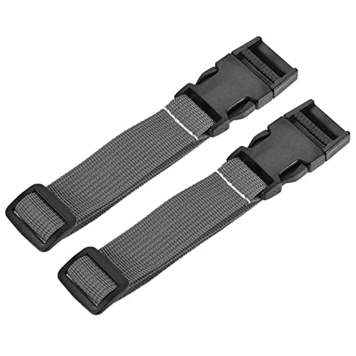 Image of MECCANIXITY Utility Strap with Buckle 1x20 Inch Polyester Quick Release Adjustable Belt for Travel Outdoor Bag Luggage Packing (Gray, Pack of 2)