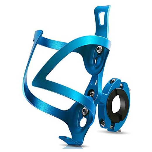 Bike Cup Holder, Bicycle 2-in-1 Bottle Bracket, Aluminum Alloy Water Bottle Cages, Universal Rotation Cup Drink Holders for Motorcycle, MTB, Wheelchair, Baby Stroller, Trolleys, Tools Free (Blue)
