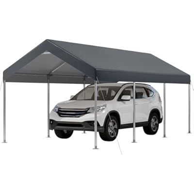 VerisShade 10x20FT Carport, Car Canopy, Portable Garage, Easy to Assemble, Carport Canopy 10x20FT Heavy Duty for Car, Bike, Boat, Party (Gray)