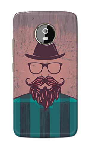 Image of PRINTFIDAA Man Icon with Beard Shirt Hipster Printed Designer Hard Case for Motorola Moto G5 Plus (5.2 inch), XT1684, XT1685, XT1687 Back Cover -(e) RPM1001