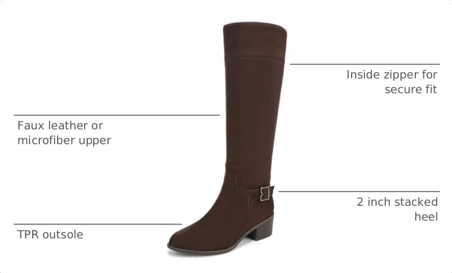 Dr. Scholl's Women's Adeline Knee High Boot Dark Umber Brown Wide Calf 8 M - image 3