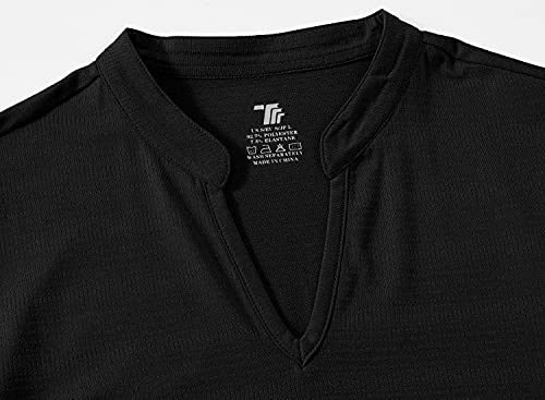 BGOWATU Women’s Golf Polo Shirts Short Sleeve V-Neck Collarless Tennis T-Shirt Quick Dry Lightweight Tops4