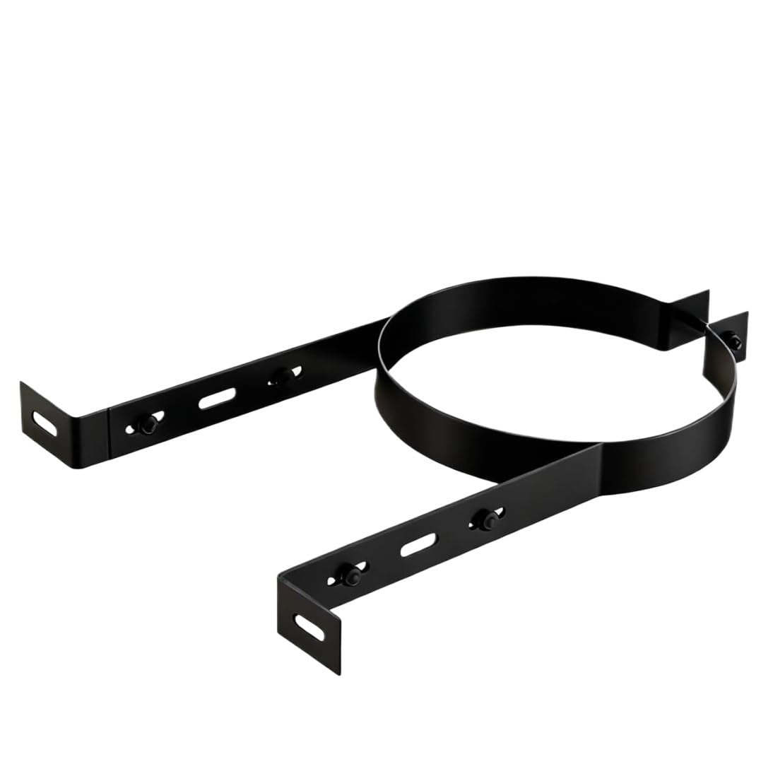 1 soporte de chimenea ajustable de acero inoxidable - Soporte de pared for tubo con tornillos de expansión(Black,12cm)