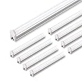 Barrina LED Shop Light, 4FT 2200lm 6500K (Super Bright White) T5 Fixture, Linkable Shop Lights, Strip Lights, Tube Lights for Garage Warehouse Workshop Basement, ETL Listed, Plug and Play, 8-Pack